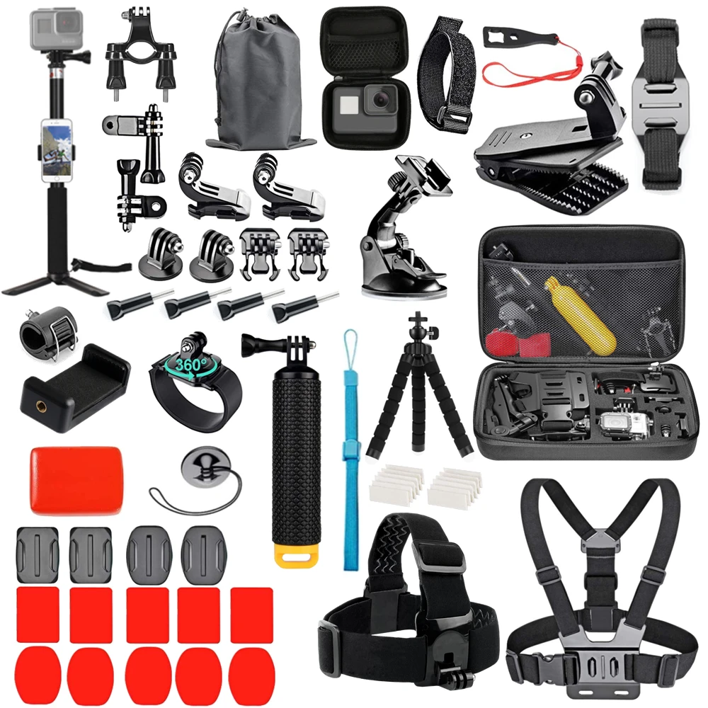Action camera Accessories For Gopro Hero 9 8 7 5 4 Dji Osmo Backpack Suction Cup Glass Mount 4k Case Helmet | Электроника