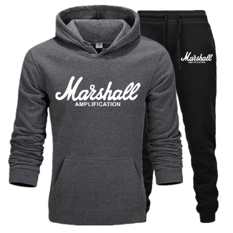 Спортивный костюм Толстовка Marshall Мужская и Женская Повседневная теплая толстовка мужская повседневная толстовка+ брюки - Цвет: Photo Color