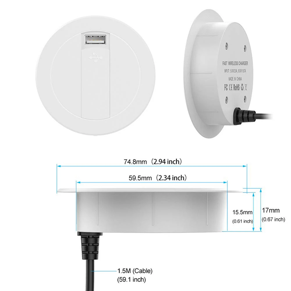 11Embed Desktop Charger Office Desk Wireless Fast Charger 