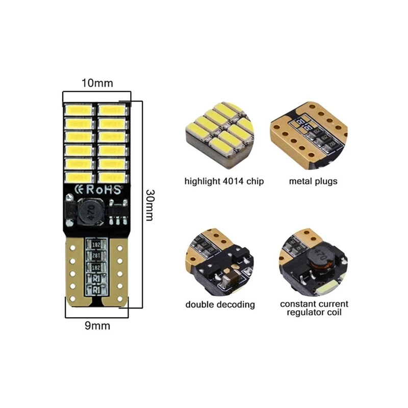 2x T10 W5W 4015 24SMD Canbus Нет Ошибка светодиодный лампы 12V 6000K 194 168 5W5 светодиодный световой сигнал авто Клиренс клиновидный боковые лампы белого цвета