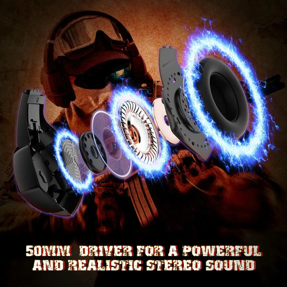 Led Light Gaming Headset for Computer PS4 Gamer Headphones Wired Headset With Microphone Surround Sound Stereo Laptop Earphone