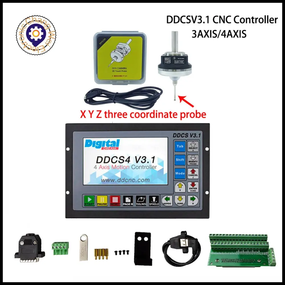 

DDCSV3.1 CNC offline motion controller replaces the metal shell of the mach3 control system + V5 anti-roll 3D probe edge finder