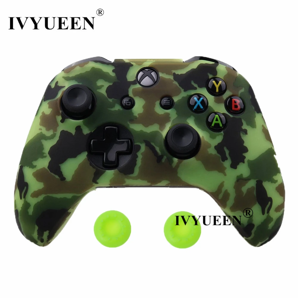 Light Green Camo IVYUEEN, 29 цветов, для microsoft XBox 1, One X S, силиконовый защитный чехол, переводная печать, крышка, захват - Цвет: Light Green Camo