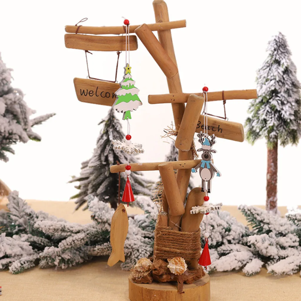 Новый год 2020 натуральная Деревянная Рождественская елка орнамент деревянная
