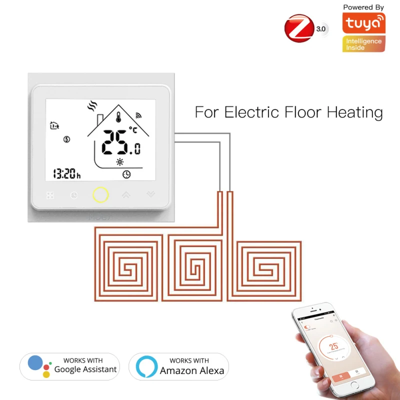 Новый ZigBee WiFi умный термостат регулятор температуры для воды Электрический пол