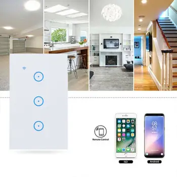 

1/2/3 Gang Touch Smart LED Light WiFi Wall Touch Switch For Alexa Google Home UK