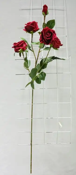 red rose Высокое моделирование 5 головок 82 см длинные Стволовые бархатная Роза Искусственные цветы высококачественные накладные Розы Свадебные цветы 12 шт - Цвет: red rose