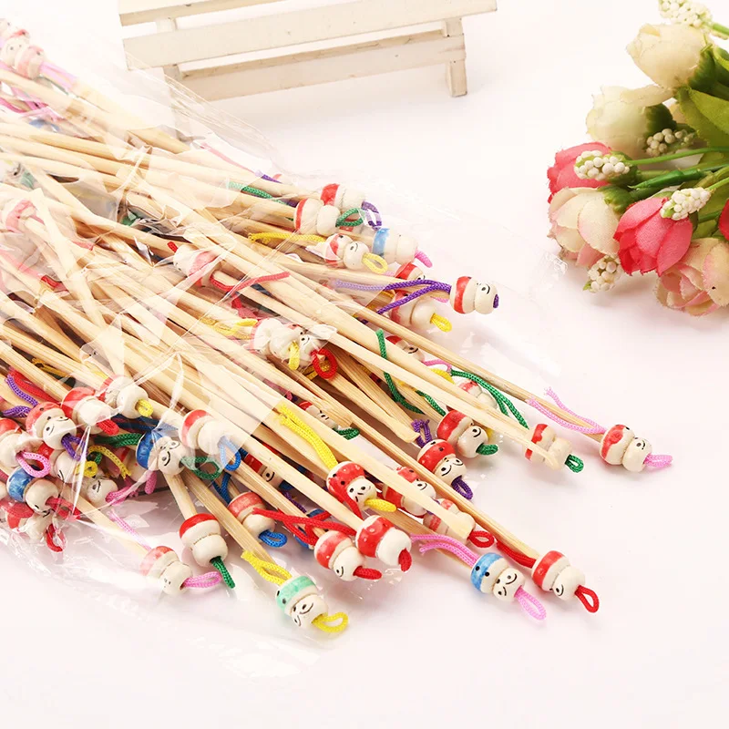 5pcs Bamboo Doll Earpick Wood Portable Ear Picks Wax Remover Ear Cleaner Tool Health Care Ear Care