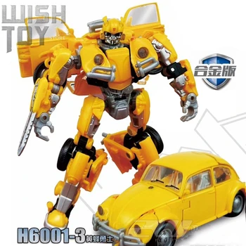

Kids Toys Transformation Black Mamba H6001-3 Alloy Yellow Bee Oversize 21cm Film warrior Mode Action figure Robot Model Toy