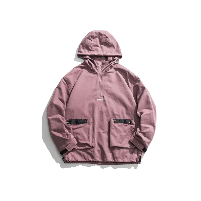 

Yi dao Vintage Spring Workwear Hooded Jacket Men's European And American Streets Popular Brand Loose-Fit Deconstructable Cool Pu