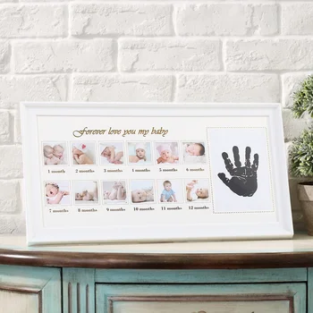 

12 months Picture Photo Frame Photo frame Decorations Babyroom Photo Frame Love Baby Memorial Growing Handprint Footprint Frames