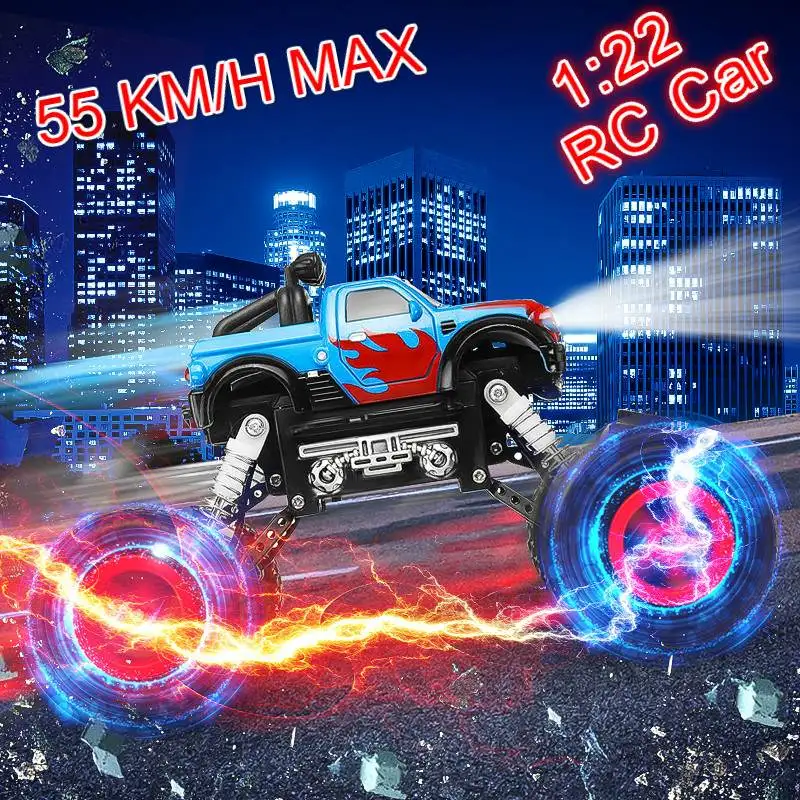 1/22 2,4 г Рок Гусеничный RC автомобиль 4WD 10 км/ч дистанционное управление машинки на р/у Дрифт внедорожный автомобиль игрушка для детей мальчиков подарки малыш