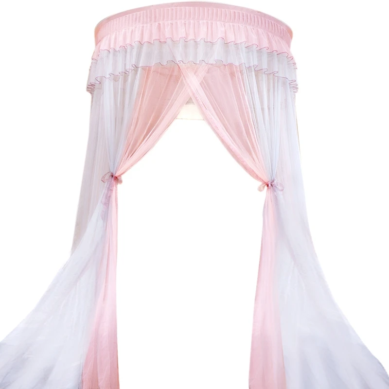 

Bed Canopy Double Colors Hung Mosquito Net Princess Bed Tent Curtain Foldable Canopy On The Bed Elegant Fairy Lace
