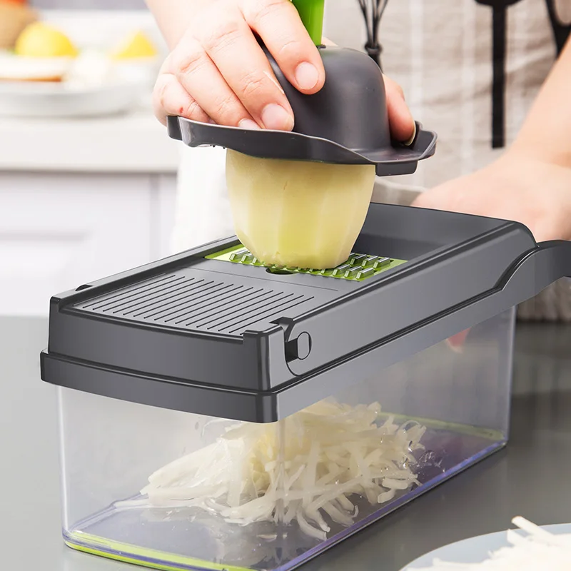 14 In 1 Multifunctional Vegetable Cutter Potato Slicer Carrot Grater Kitchen Accessories Gadgets Steel Blade Kitchen Tool