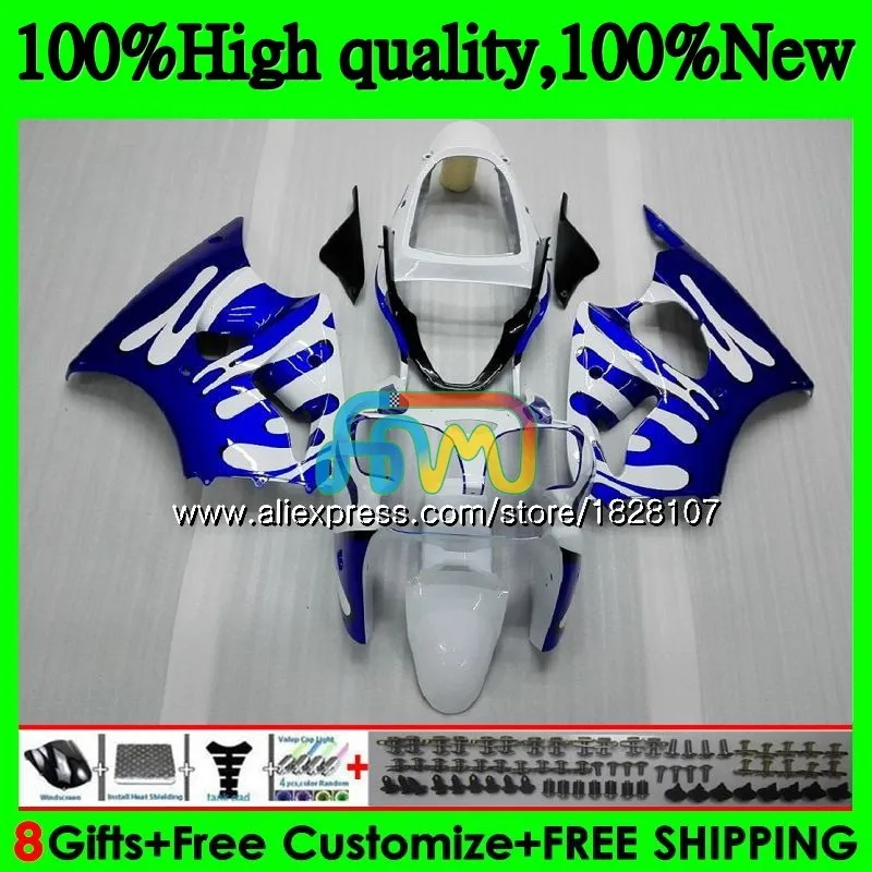 Корпус для KAWASAKI 600CC ZZR600 ZX600CC кузов 14BS. 9 ZZR-600 ZZR 600 Синий Пламя 05 06 07 08 2005 2006 2007 2008 комплект обтекателей - Цвет: No. 1