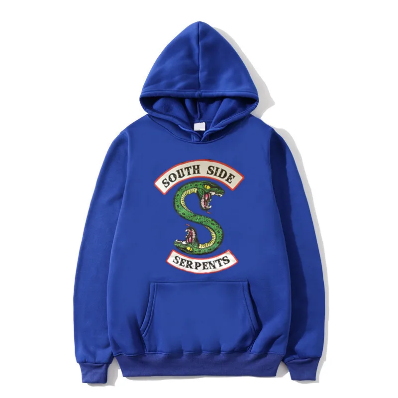 Riverdale South Side Serpents Hoodie Sweatshirts SouthSide Funny Cartoon Print Women/Men Hooded Pullover Tracksuit Female - Цвет: 12Royal blue