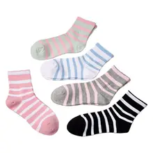 Новая партия из 5 пар в Корейском стиле Для женщин сладкие Экипаж Носки ярких цветов с принтом в полоску и осень колготки Чулочно-носочные изделия