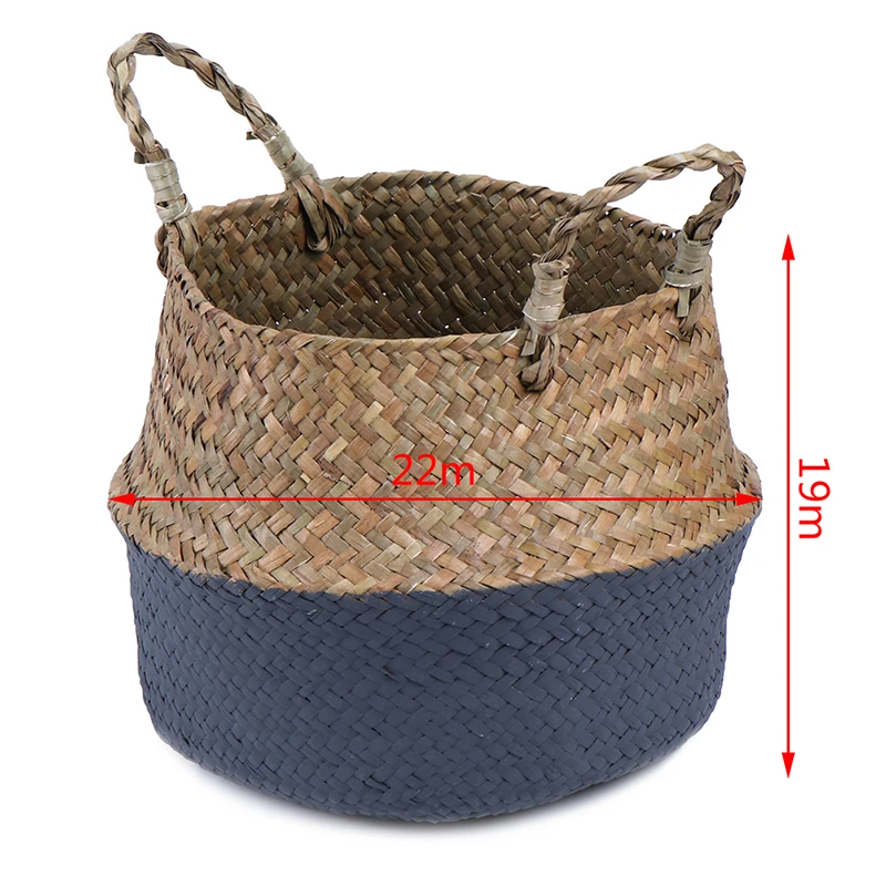 4Colors Storage Basket Rattan Straw Basket Wicker Folding Flower Pot Seagrasss Flower Baskets Garden Planter pot