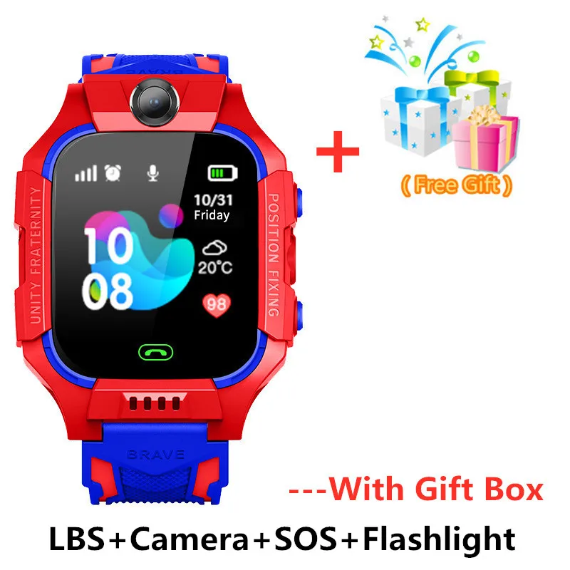 Детские умные часы SOS Antil-lost, умные часы для детей, 2G, sim-карта, камера вызова, LBS, трекер местоположения, умные часы для детей, PK Q50 Q90 Q02 - Цвет: red