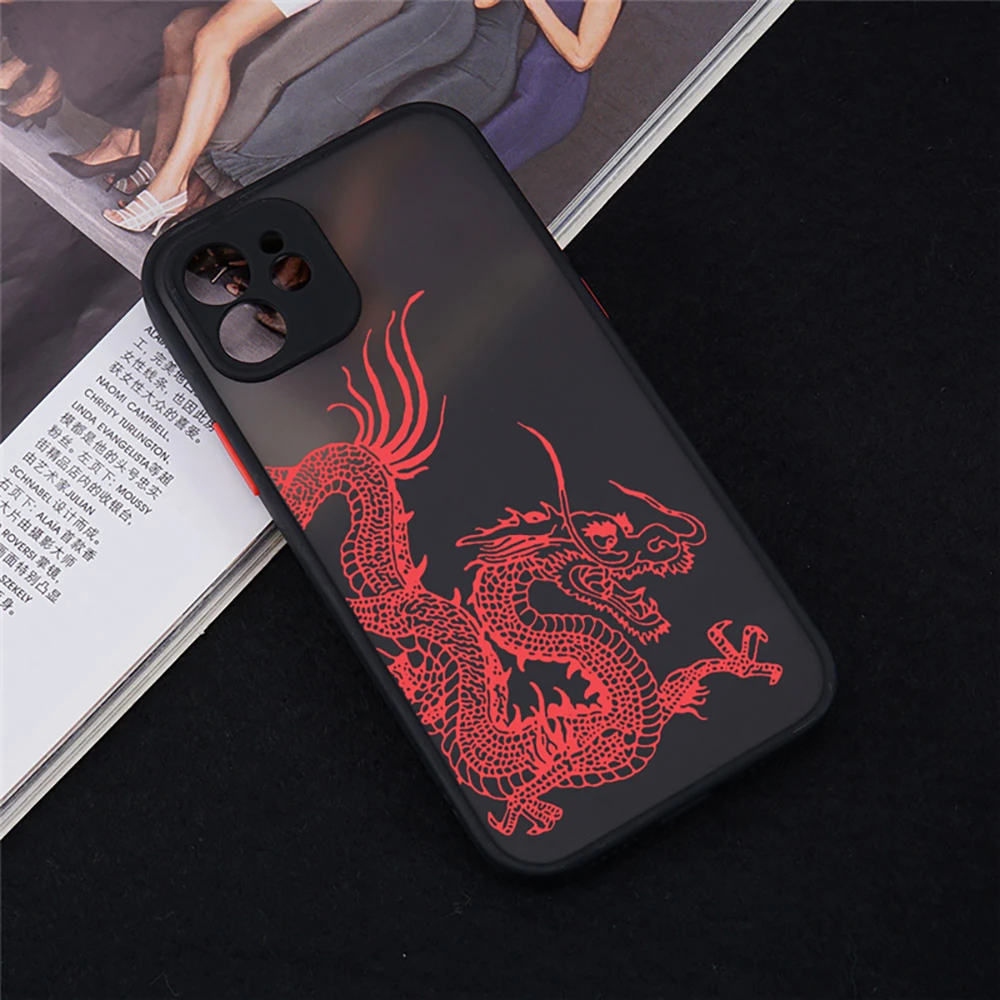 Unique Aesthetic Design Red Dragon Phone Case For Iphone 12 Mini 11 13 Pro X Xs Xr Max 6 7 8 Plus Se Soft Bumper Back Cover Phone Case Covers Aliexpress