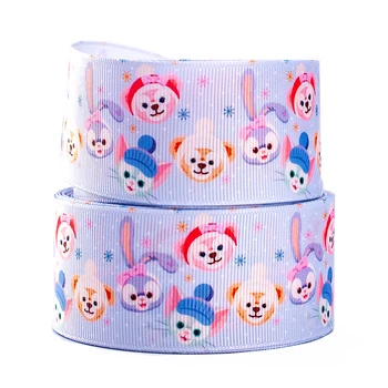 

New 50 Yards Japanese Cartoon bear Printed Grosgrain,satin Ribbon DIY