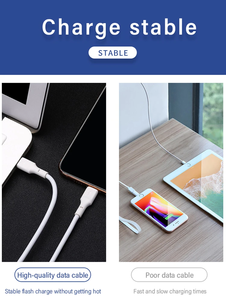 USB Type C to 8 Pin Cable for iPhone 11 Pro X XS 8 XR 2.4A PD Fast USB C Charging Data Cable for Macbook PD Quick charge Cable