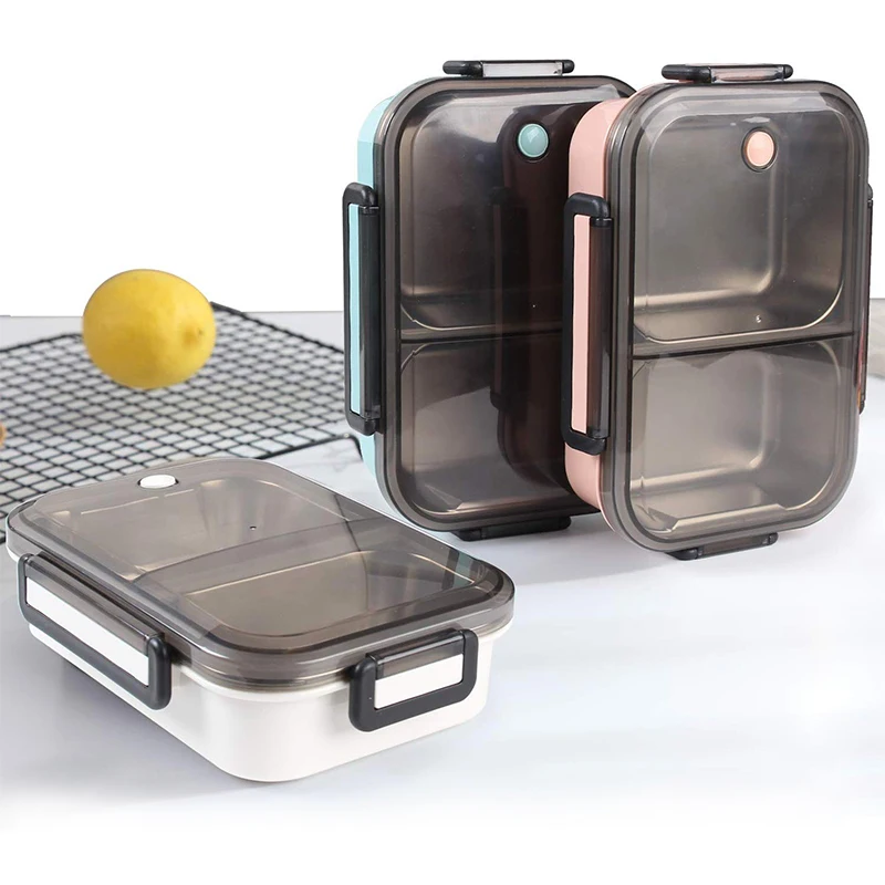 Экологичный герметичный Ланч бокс Bento съемный из нержавеющей стали с 2