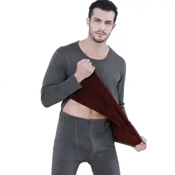 Новое термобелье мужские кальсоны для мужчин осень зима рубашка + штаны комплект из 2 предметов теплый толстый плюс бархат