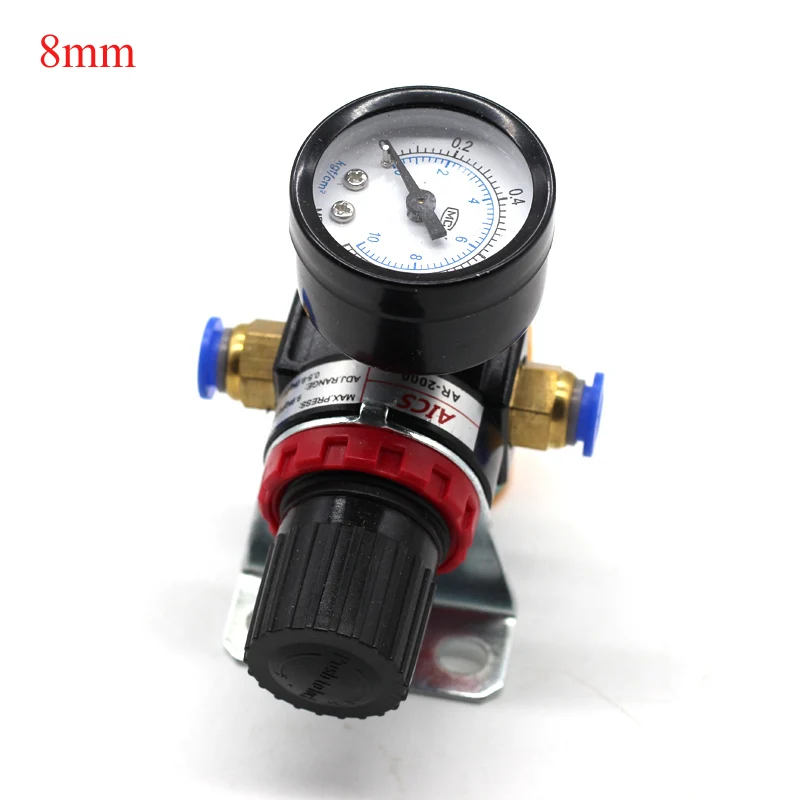 AR2000 8mm Fitting AR2000 G1/4 ''Аэрограф распылитель краски воздушный клапан регулятора давления Манометр пневматический инструмент аксессуар - Цвет: AR2000 8mm Fitting