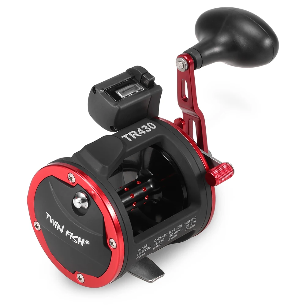 

3+1BB Trolling Fishing Reel with Line Counter Right Hand Bait Casting Boat Fishing Drum Reel Bait Casting Fishing Wheel Tool