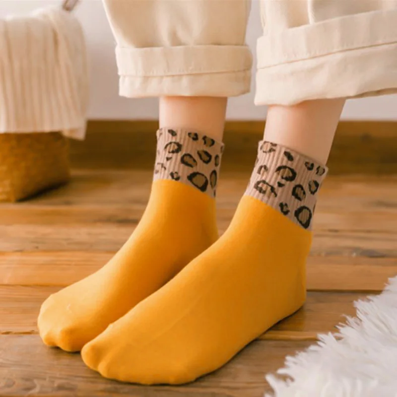 Женские носки с леопардовым принтом, Спортивные Повседневные носки, женские носки