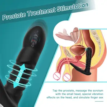 Anal Vibrator Telescopic Male Prostate Massager Wireless Remote Control Dildo Women Buttplug Anal Butt Plug Sex Toys For Men 3