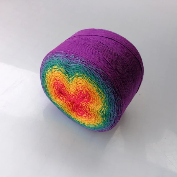 010 Passion fruit QZLKNIT весна/лето пряжа сегментная окрашенная пряжа ручная вязка необычная хлопковая пряжа градиентный цвет тонкая пряжа крючком шаль одеяло - Цвет: 010 Passion fruit