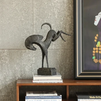 

Modern Inverted Horse Sculpture Metal Animal Statue Ornament Home Living Room Decoration Accessories Art Collection Craft Gift