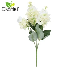 5 головок декоративная искусственная Цветочная подделка пластиковая Гортензия Букет сад свадебный домашний декор украшения