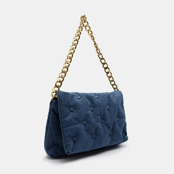 

Mushroom Nail Denim Ladies Handbag 2020 New All-match Underarm Shoulder Chain Bag Ladies Fashionable Purses and Handbags Bolsa
