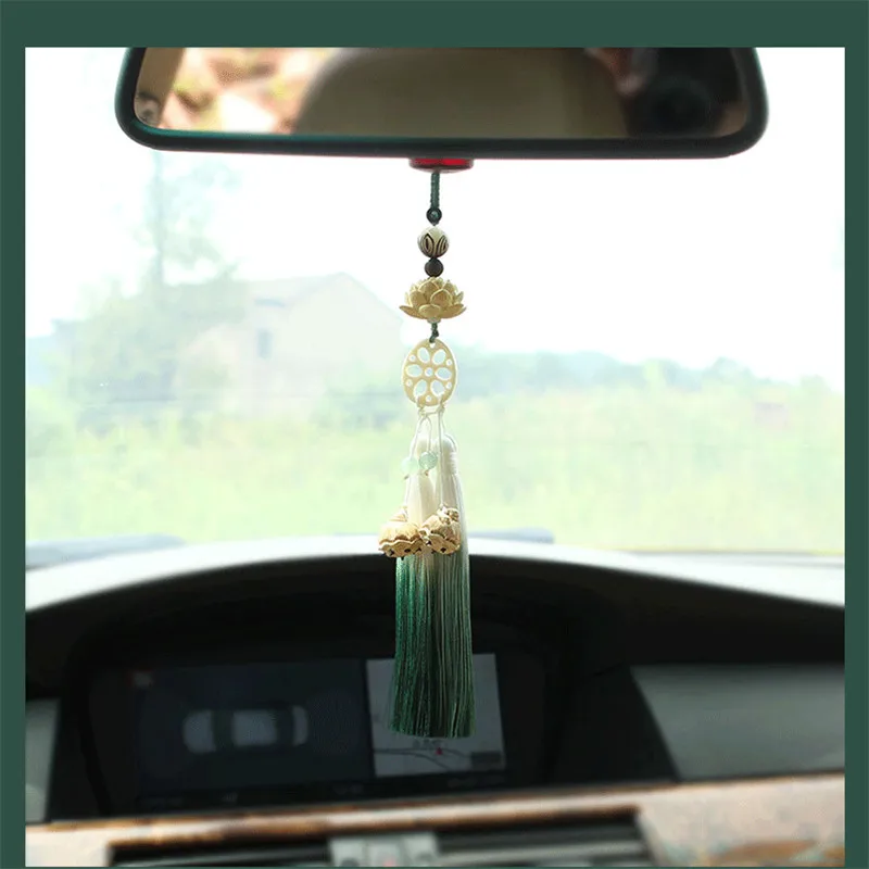 Ручной работы Huangyang Деревянные Резные Lotus Bodhi бусины кисточкой ювелирные изделия Ремесло фурнитура украшение автомобиля