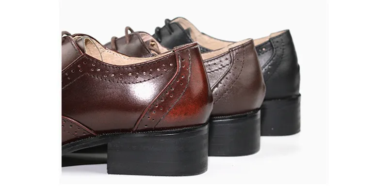Handmade Big Size 32-42 Women Oxfords Shoes Vintage Genuine Leather Brogues Oxford Shoes For Woman British Carved Ladies Oxfords (3)