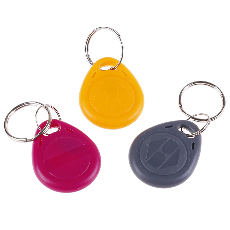 10Pcs EM4305 T5577 Duplicator Badge Copy 125khz Rfid Tag Card Key Ring Keychain