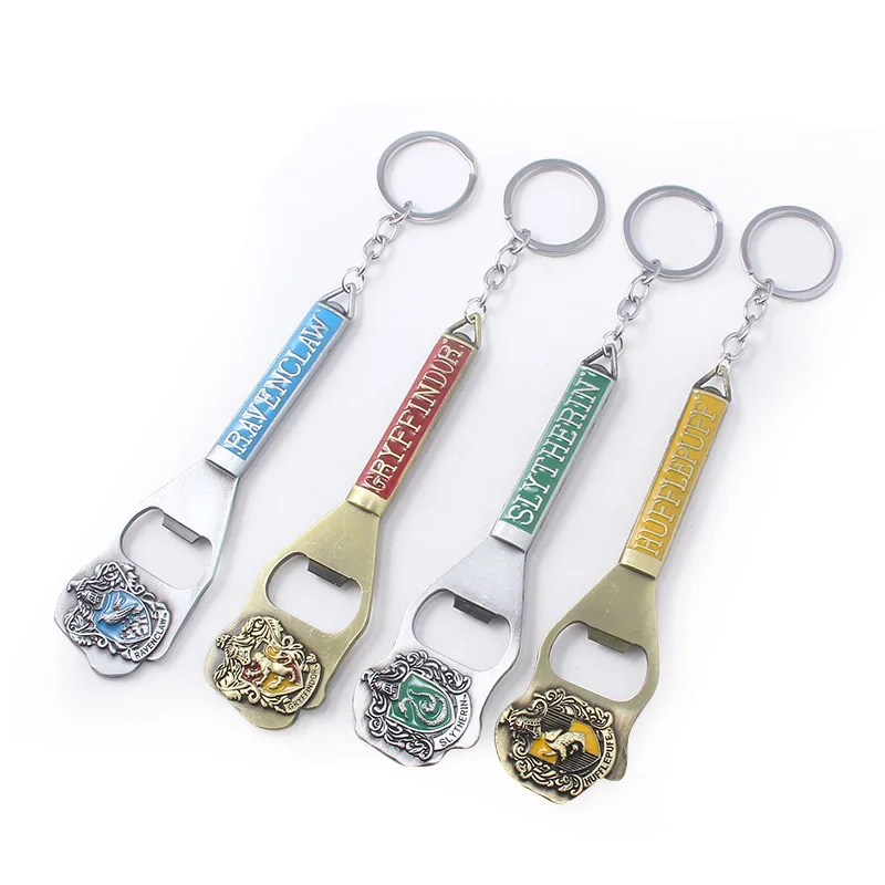 

HP Hogwarts Colleges Badge Beer Opener Keychain Bottle Open Slytherin Hufflepuff Gryffindor Ravenclaw Colleges Logo Key Chains