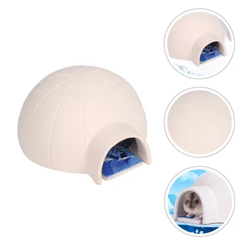 

Small Animal Pet House Adorable Ceramic Nest Hideout Hut Cage for Cooling