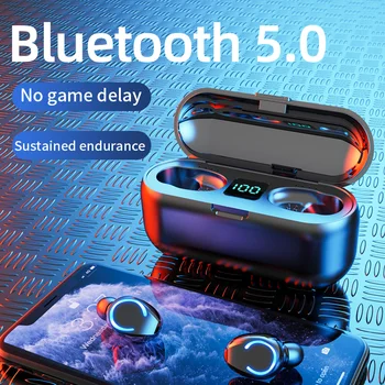 

F9-8 TWS Bluetooth 5.0 Earphone Wireless Earbuds Sports Waterproof Hifi Stereo Wireless Earphone Noise reduction With Microphone