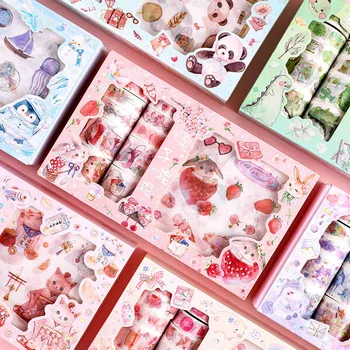 

Cute Animal Washi Tape Cartoon Masking Tape Decorative Adhesive Sticker For Kids Scrapbooking DIY Supplies Stationery