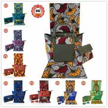 SISI Новое поступление африканская восковая Сумочка набор африканская печать сумка с Анкарой Воск Ткань 6 ярдов хлопок для высокого качества Вечерние