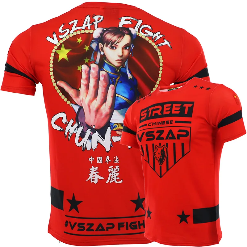 

VSZAP Boxing Set Compression Jersey 3D Printing Rashguard KickBoxing Tight Long T-Shirts Trousers Muay Thai MMA Fighting BJJ