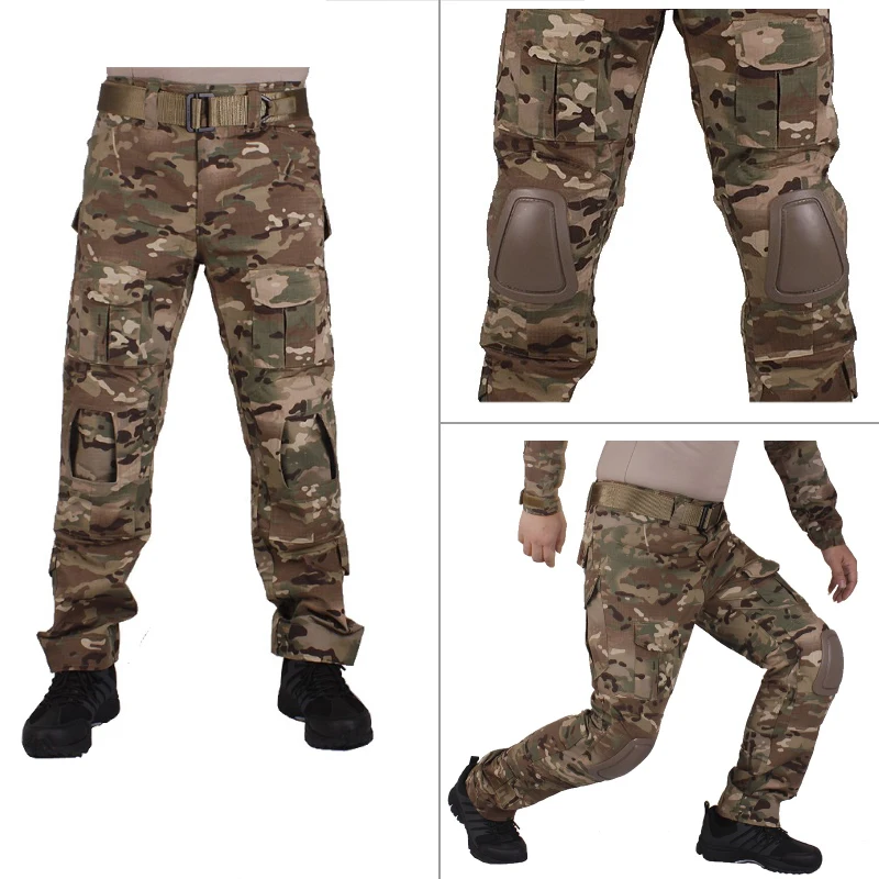 VULPO Camouflage BDU Multicam Combat Uniforms Shirt/Broek & Elbow/Knee Pads Militaire Game Cosplay Uniform Ghilliekostuum