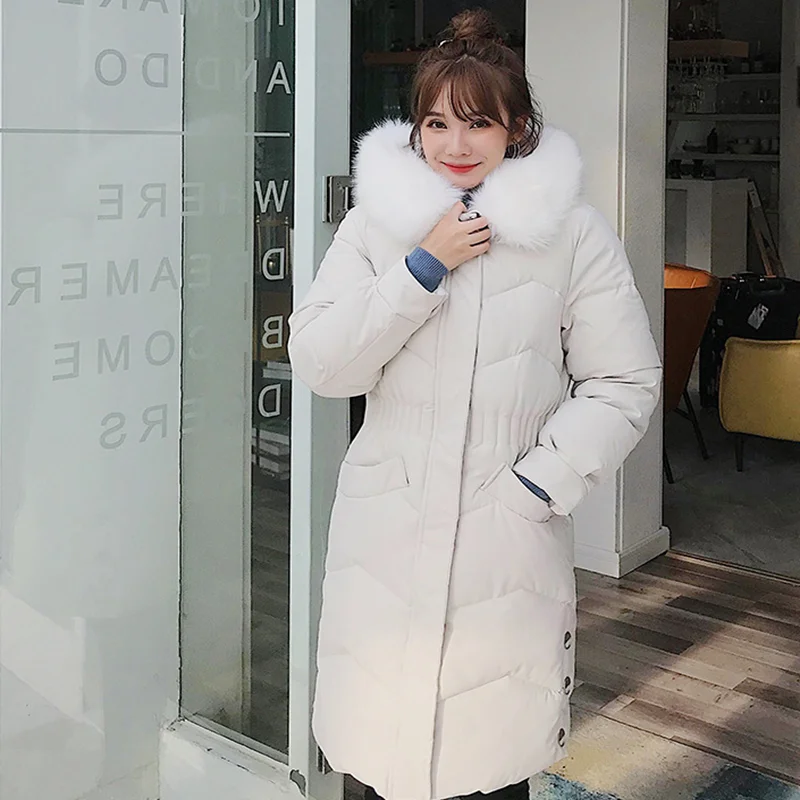Стиль, зимнее женское пальто, модные корейские стильные длинные Средние пуховики, черные, желтые теплые толстые женские тонкие хлопковые пальто