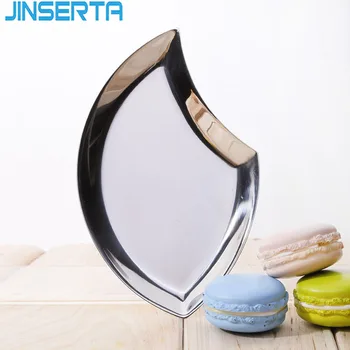 

JINSERTA Metal Storage Tray Stainless Steel Dessert Fruit Cake Snack Nuts Plate Silver Home Desktop Sundries Decor Tray