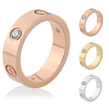 Cross Screw Rings For Women Accessories Stainless Steel Men Jewelry Couple Engagement Gold Luxury Crystal Love Wedding Ring