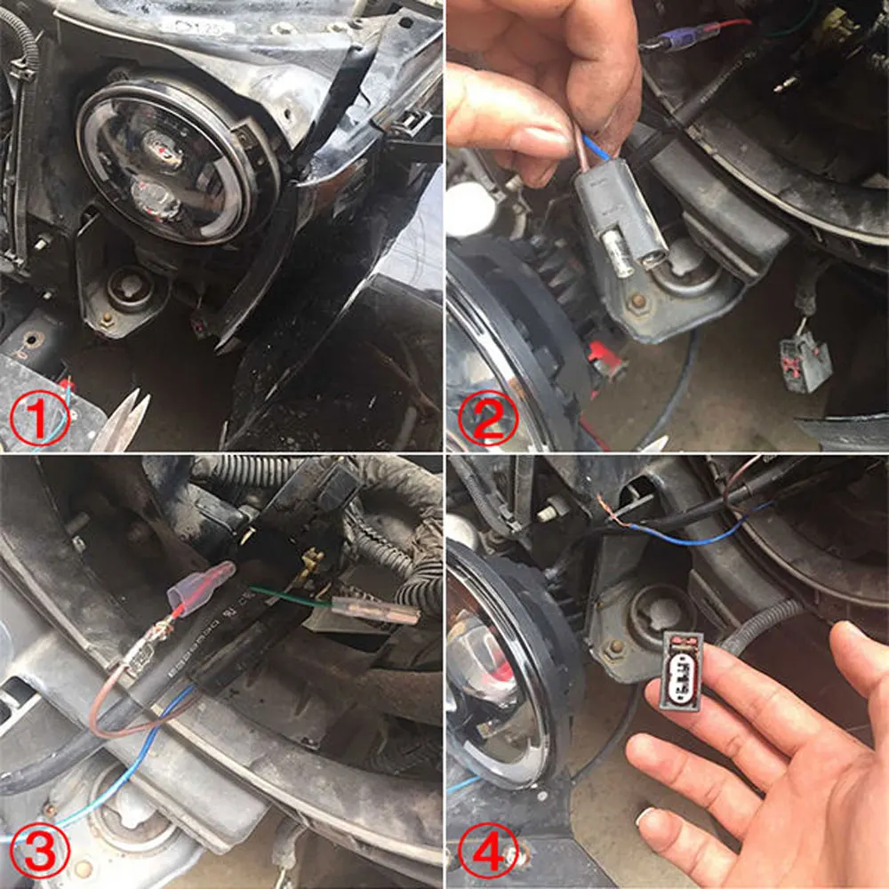 JAER 7 дюймов Светодиодный налобный светильник для мотоцикла H4 H13 Phare Farol Moto налобный светильник для Harley Softail Кафе Racer Chopper